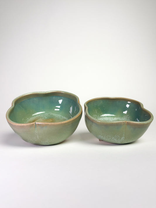 Set bols apéro vert cristaux