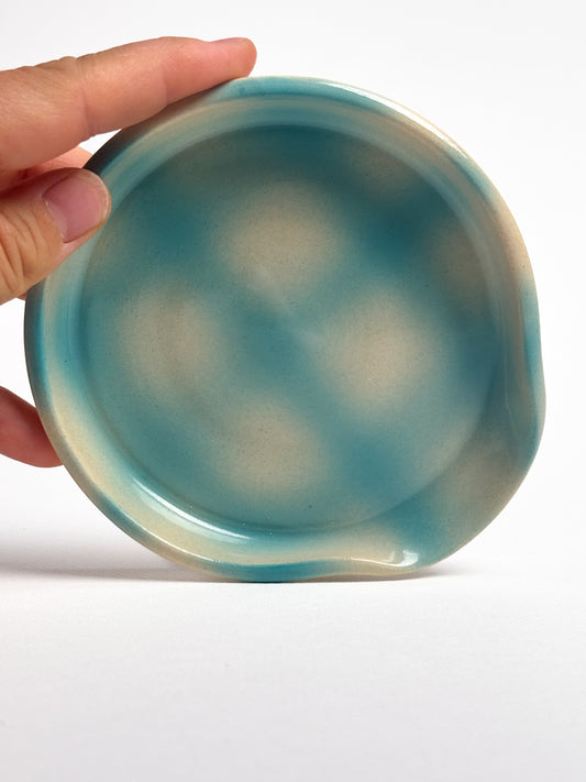 Repose cuillère carreaux turquoise