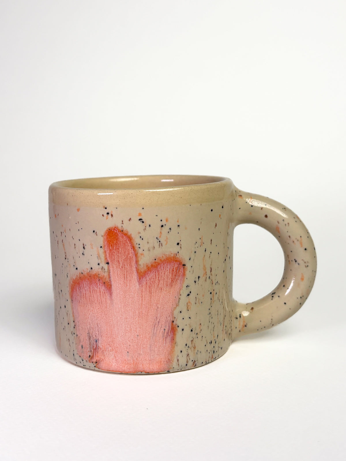 Tasse fleur floue orange