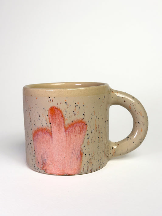 Tasse fleur floue orange