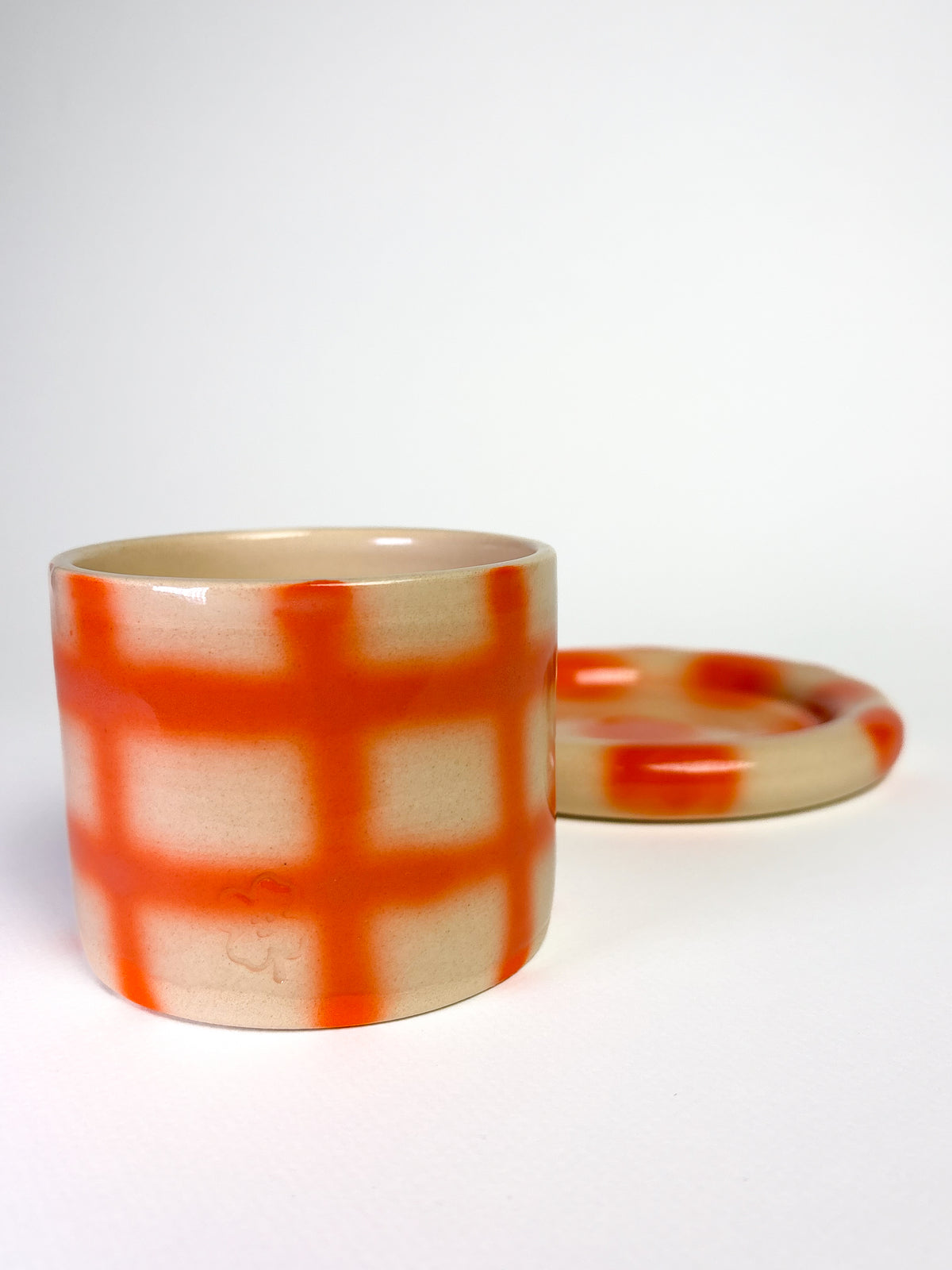 Set tasse + assiette goûter orange