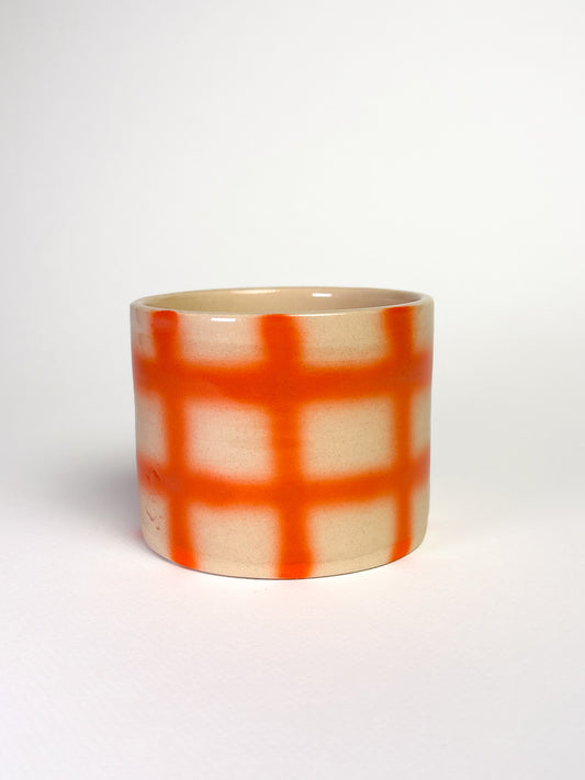 Tasse aérographe carreaux orange