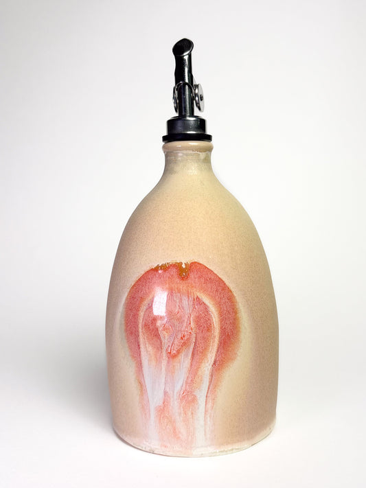 Bouteille huile spirale rose