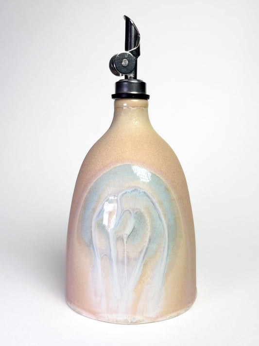 Bouteille huile spirale bleue