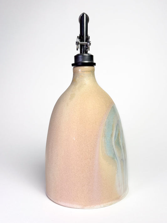Bouteille huile spirale bleue