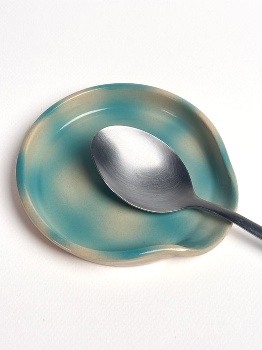 Repose cuillère carreaux turquoise (défaut)