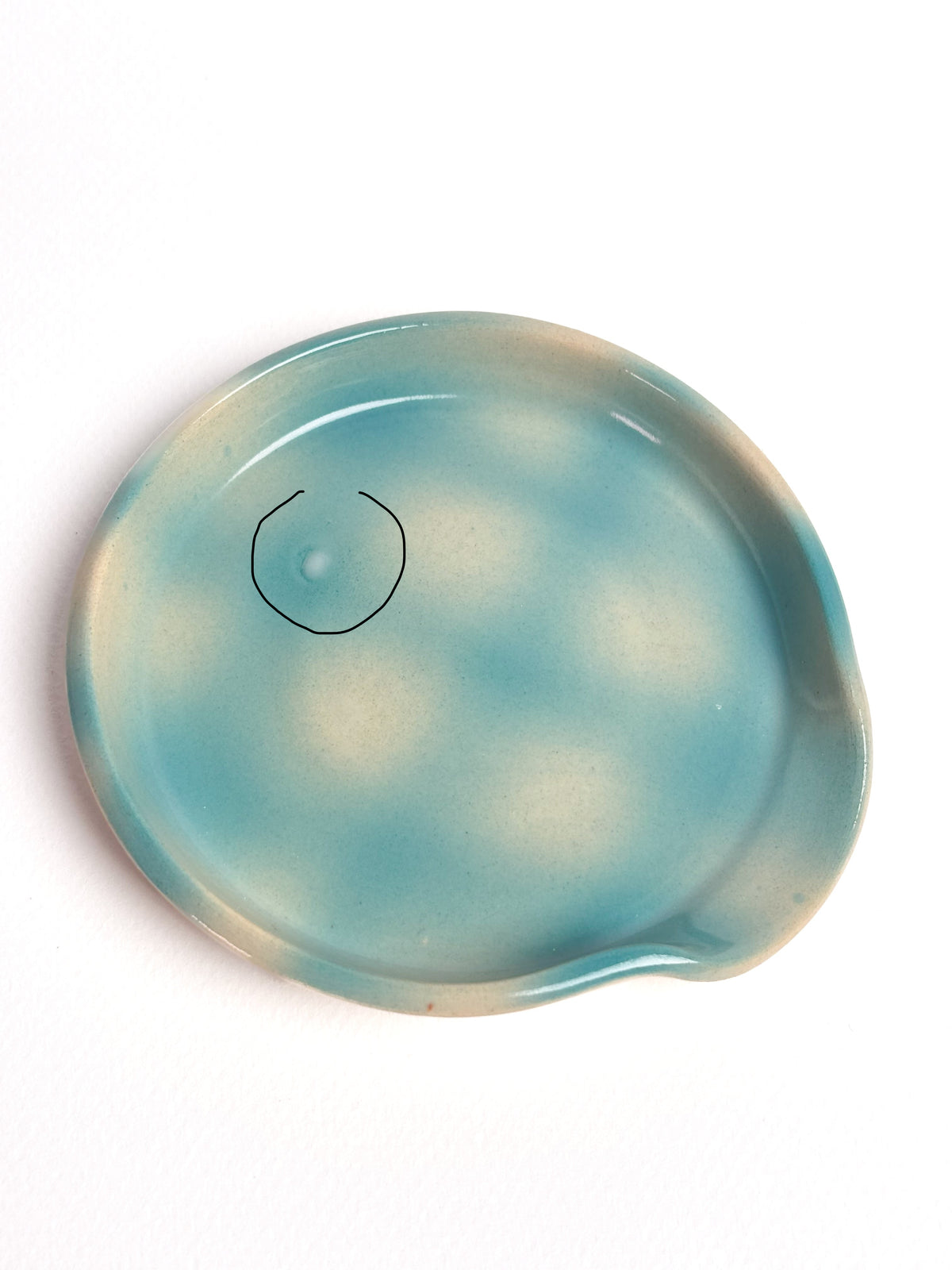 Repose cuillère carreaux turquoise (défaut)